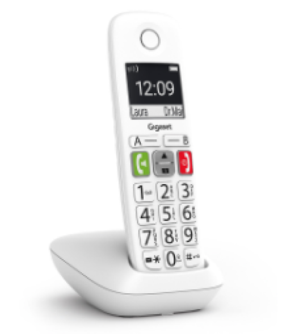 Gigaset e290 duo teléfono dect/analógico identificador de llamadas blanco