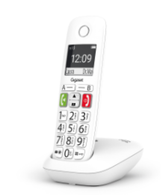 Gigaset e290 duo teléfono dect/analógico identificador de llamadas blanco