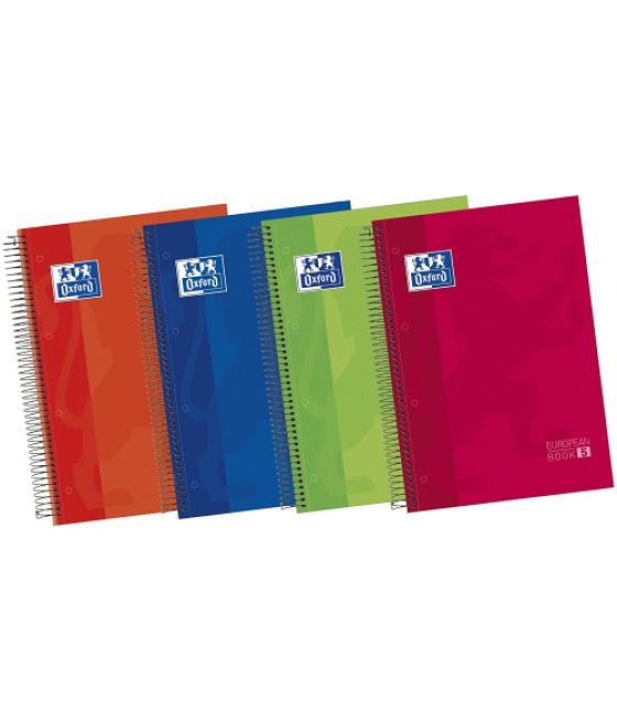 Cuaderno europeanbook 5 tapa extradura a4+ 120 hojas 5x5 colores vivos 50% hojas gratis oxford 100430279