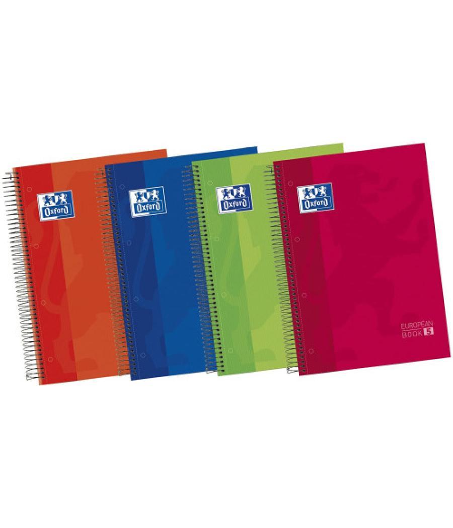 Cuaderno europeanbook 5 tapa extradura a4+ 120 hojas 5x5 colores vivos 50% hojas gratis oxford 100430279