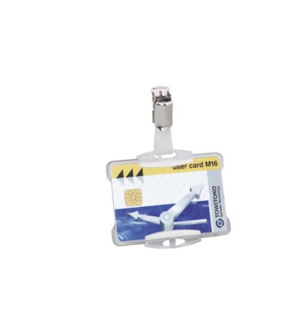Caja de 25 identificadores para tarjetas seguridad simple con pinza 54x85mm durable 8118-19