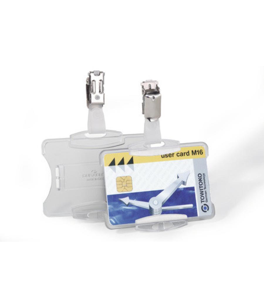 Caja de 25 identificadores para tarjetas seguridad simple con pinza 54x85mm durable 8118-19
