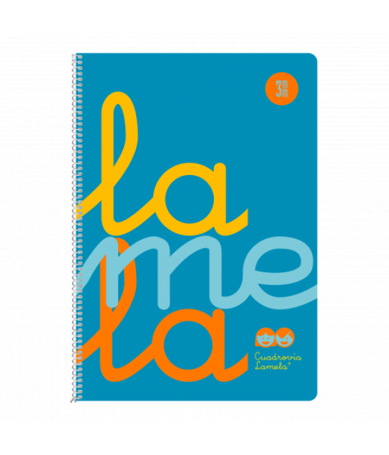 Cuaderno folio plastic rayado 3 mm 80 hojas 90 grs azul lamela 7ftp003b