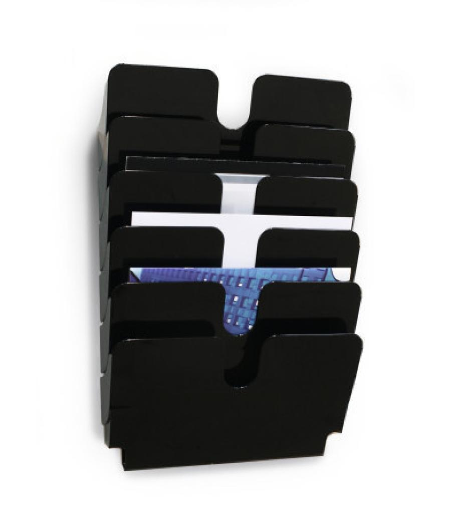 Dispensador pared flexiplus 6 compartimentos a4 horizonzal negro durable 1700014061