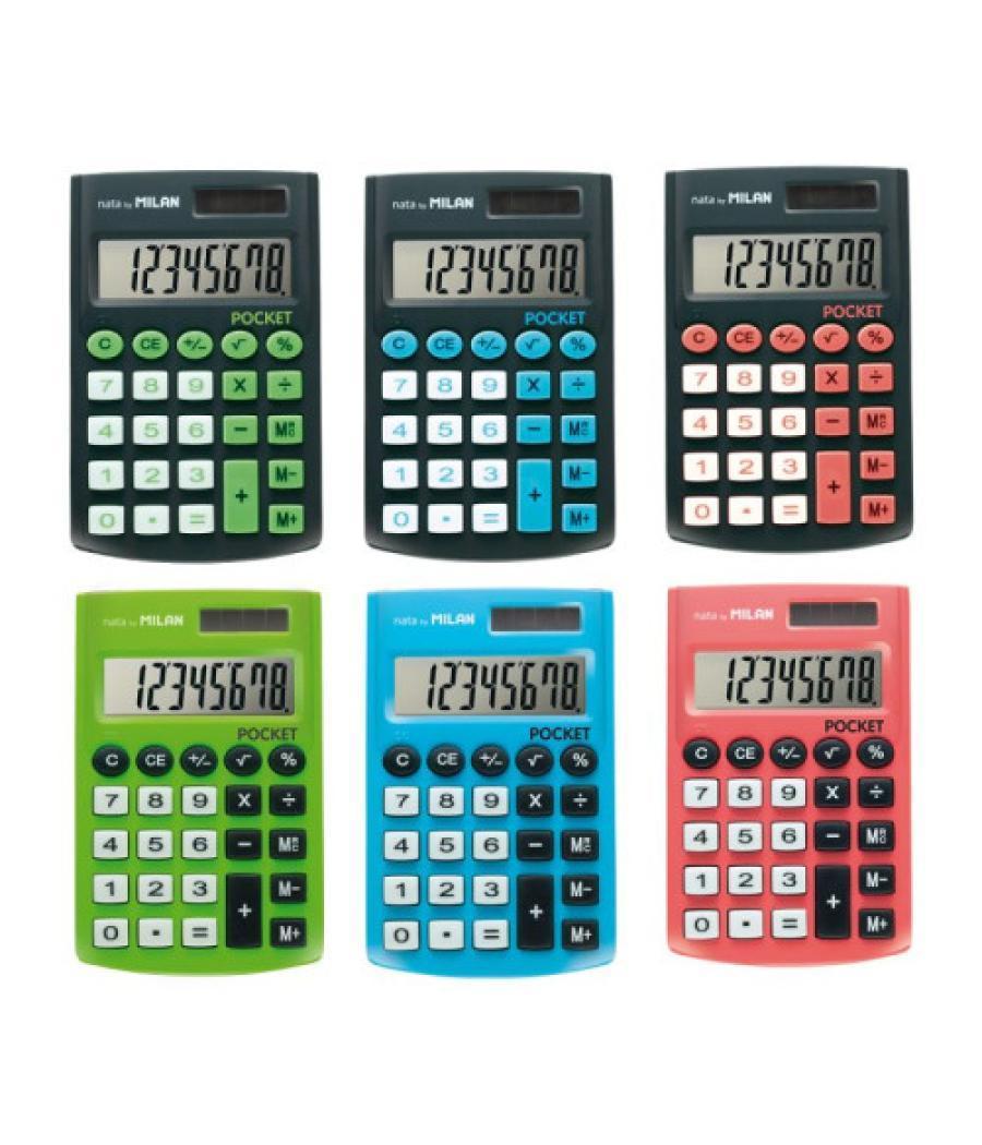 Milan 159912 calculadora bolsillo calculadora básica multicolor