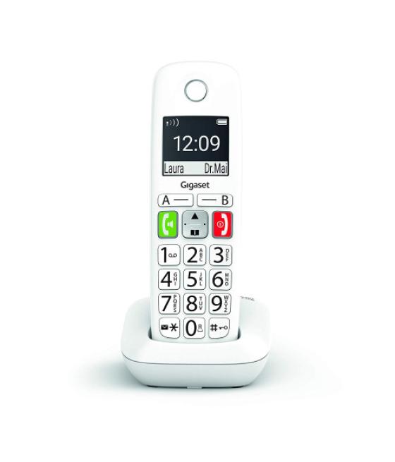 Gigaset e290 teléfono dect/analógico identificador de llamadas blanco