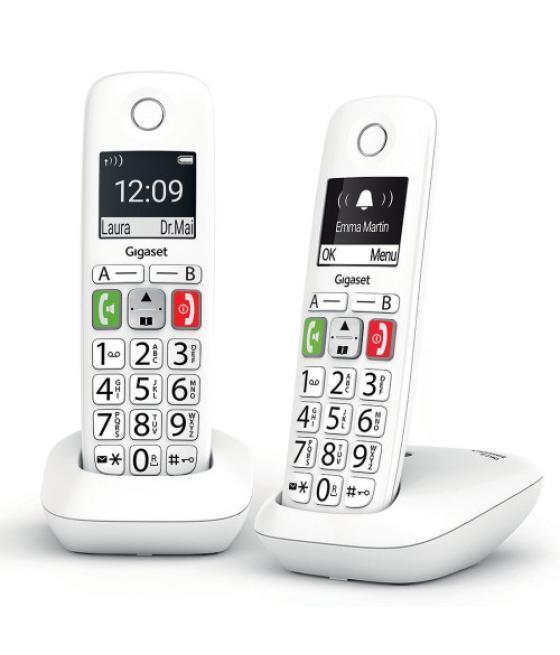 Gigaset e290 teléfono dect/analógico identificador de llamadas blanco