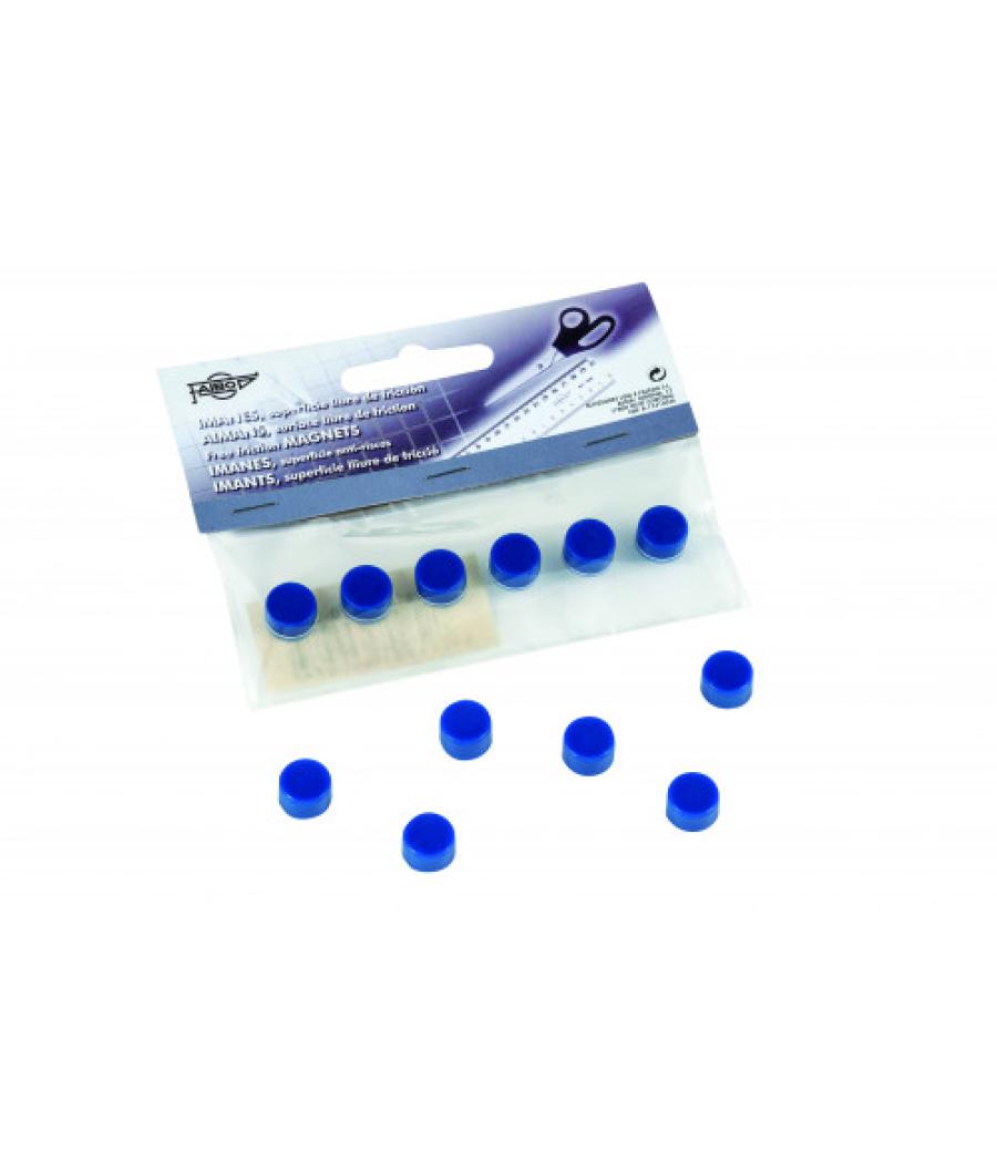 Blister de 6 imanes redondos 10mm. en color azul faibo 60-10-07