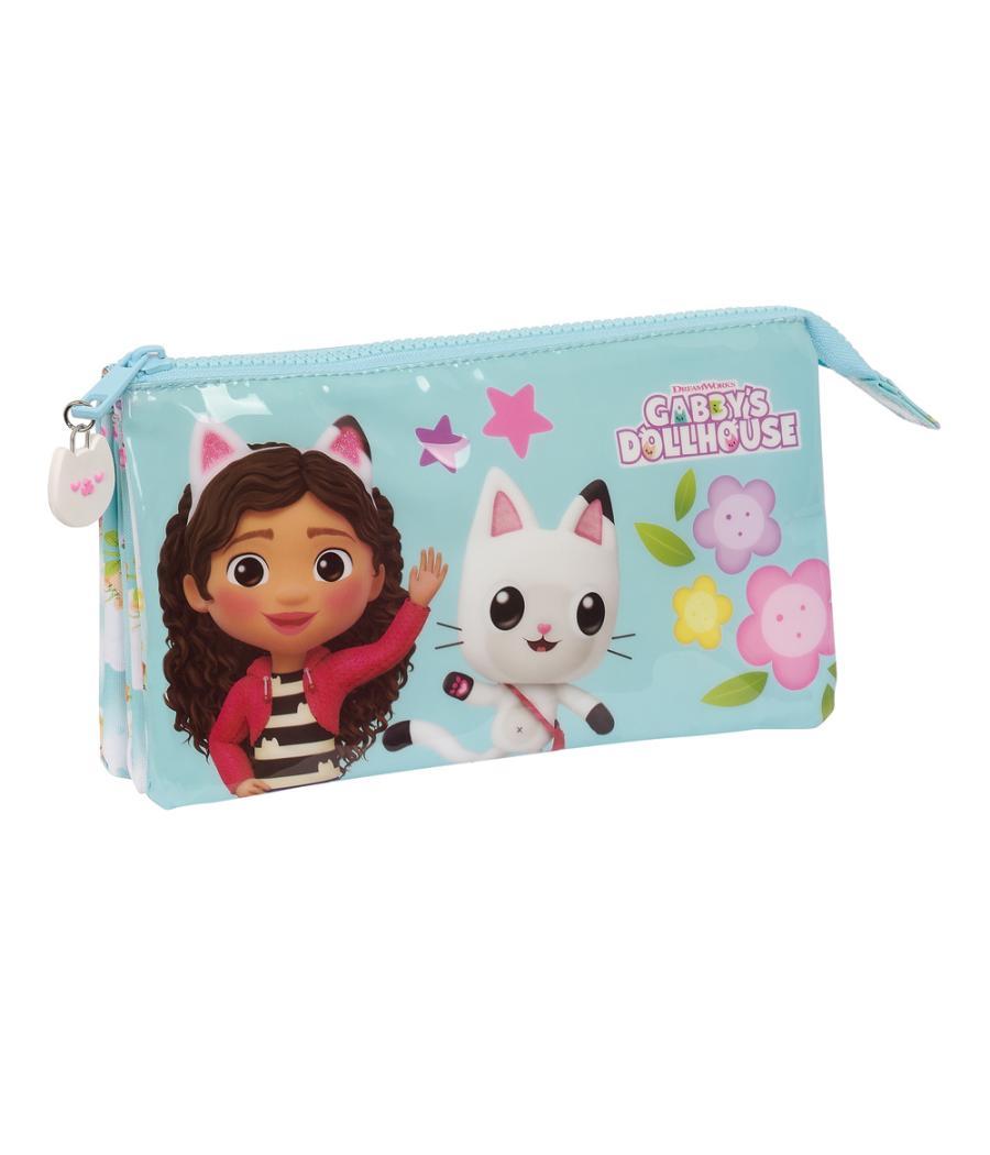 Bolso escolar portatodo safta triple gabby s dollhouse 120x220x30 mm