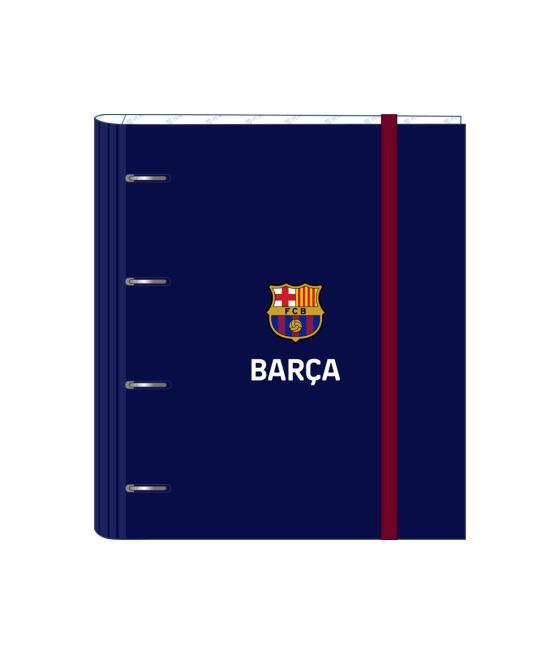 Carpeta con recambio safta din a4 tapa forrada 100 h 60 gr cuadro 5 mm con goma y 5 separadores f.c. barcelona 1