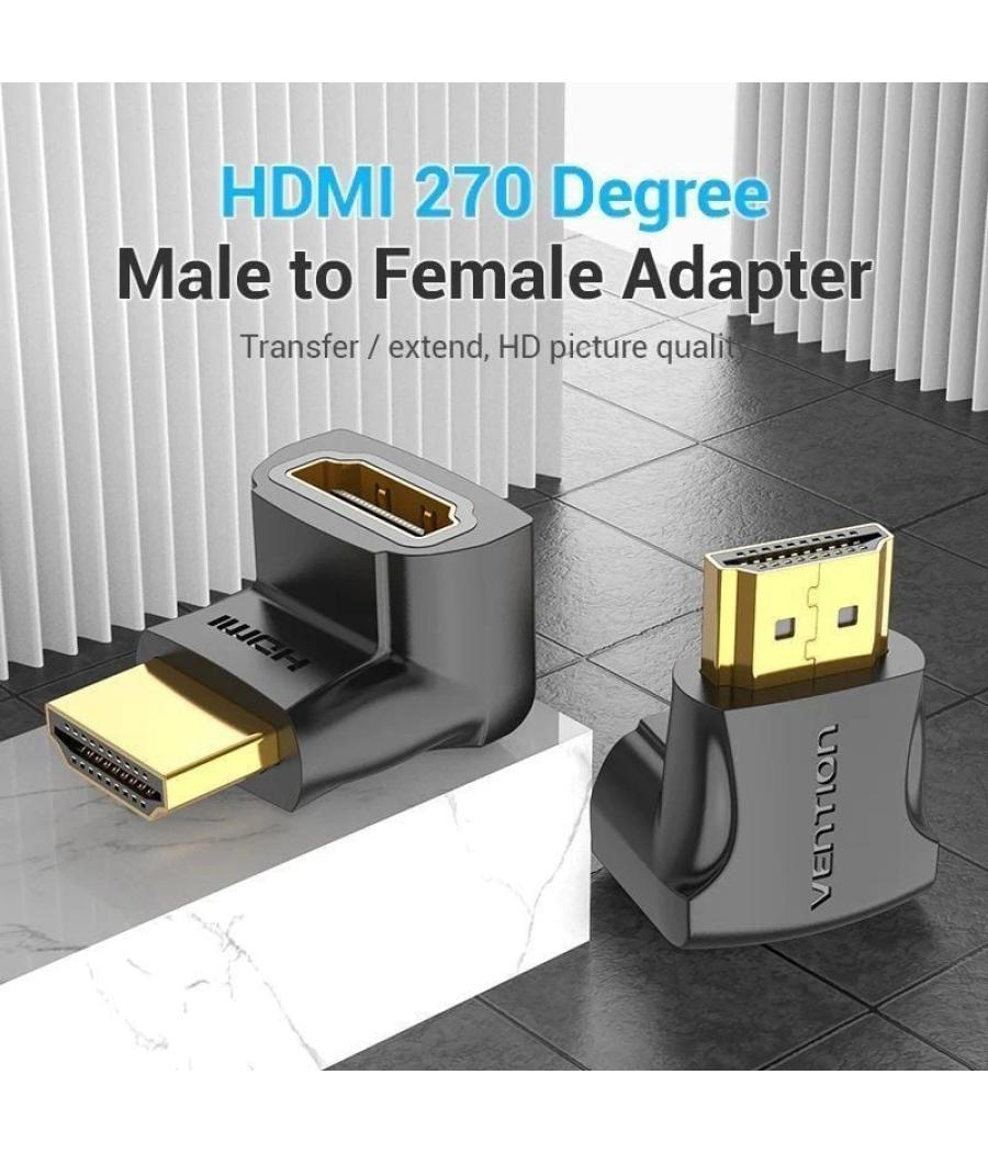 Adaptador hdmi 4k 270º vention ainb0/ hdmi macho - hdmi hembra/ pack 2 uds