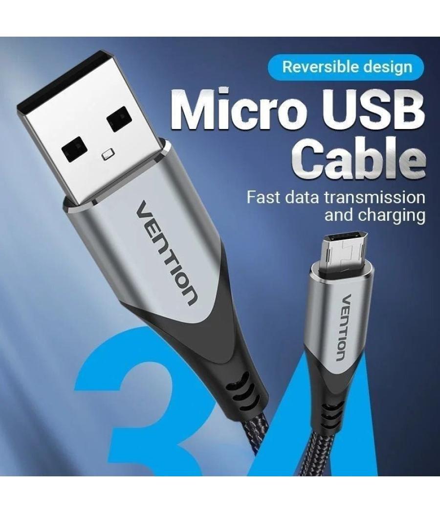 Cable usb 2.0 vention cochg/ usb macho - microusb macho/ 480mbps/ 1.5m/ negro