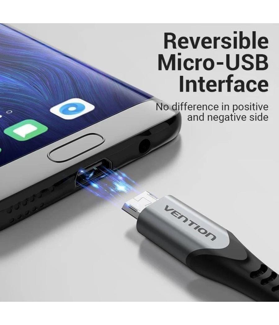 Cable usb 2.0 vention cochg/ usb macho - microusb macho/ 480mbps/ 1.5m/ negro