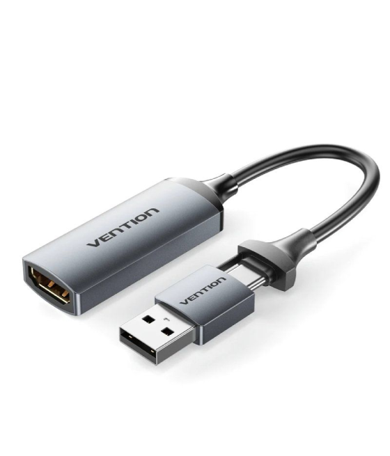 Conversor hdmi 4k 60hz vention acwha/ hdmi hembra / usb macho - usb tipo-c macho/ 480mbps/ 10cm/ negro