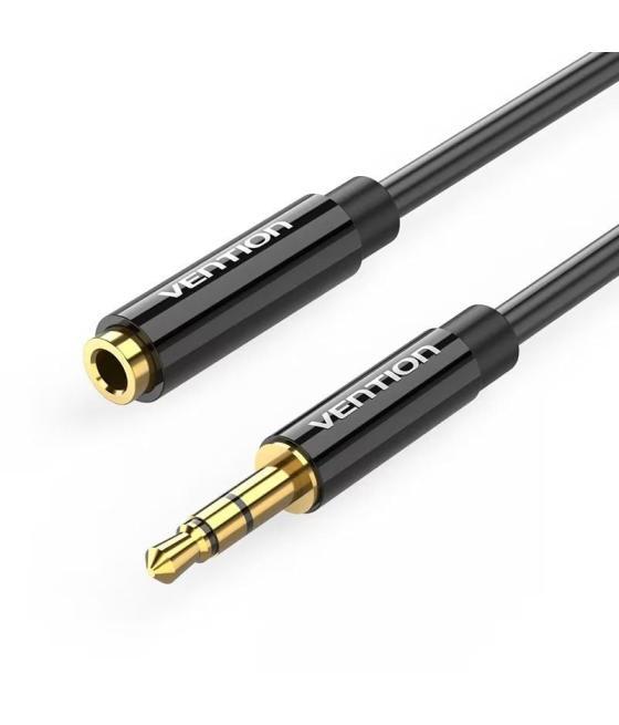 Cable estéreo vention bbzbd/ jack 3.5 macho - jack 3.5 hembra/ 50cm/ negro