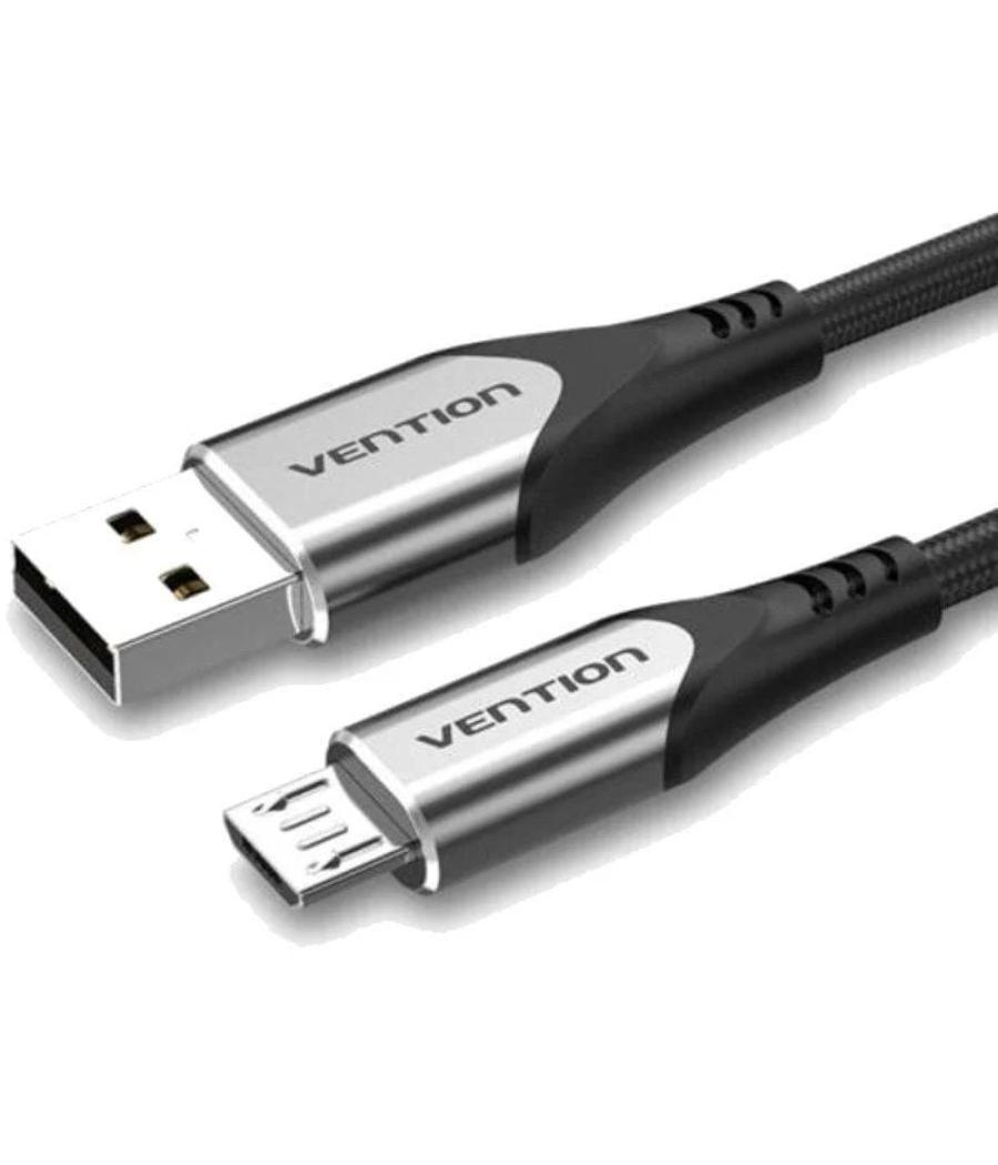 Cable usb 2.0 vention coahc/ usb macho - microusb macho/ hasta 60w/ 480mbps/ 25cm/ gris