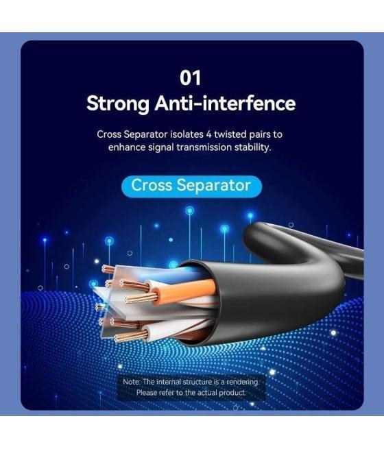 Cable de red rj45 utp vention ibrbf cat.6/ 1m/ negro