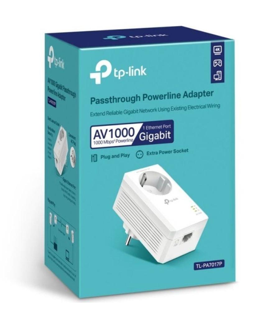 Adaptador powerline tp-link tl-pa7017p 1000mbps/ alcance 300m