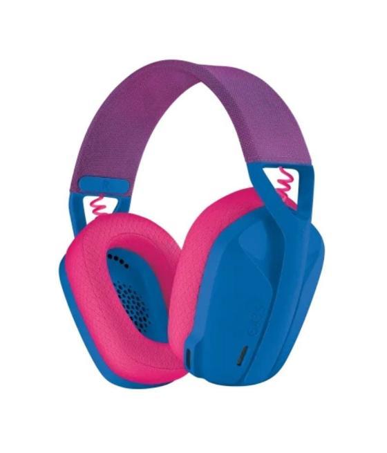 Auriculares gaming inalámbrico con micrófono logitech g435/ bluetooth/ azul y frambuesa