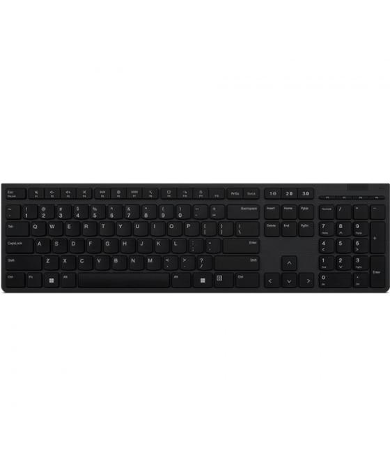 Teclado lenovo wireless + bluetooth recargable (ambie sin problemas hasta 3 dispositivos a través del dongle unificado 2.4g o bl