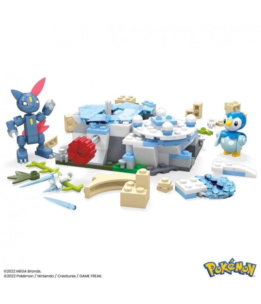 Figura mattel mega construx pokemon piplup y sneasel se relajan