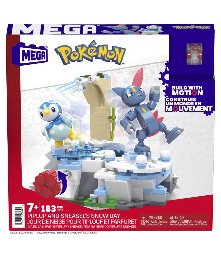 Figura mattel mega construx pokemon piplup y sneasel se relajan