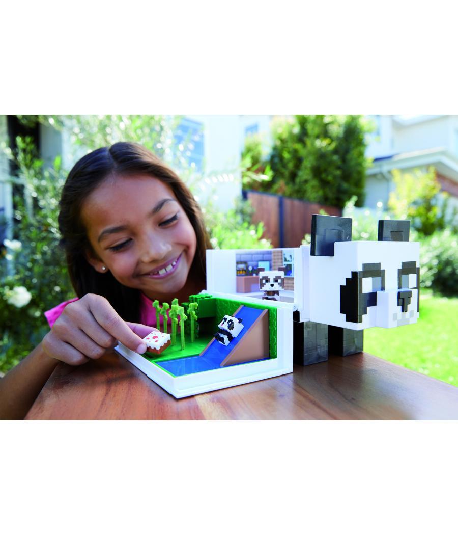 Figura mattel minecraft mob head mini panda casa de juegos