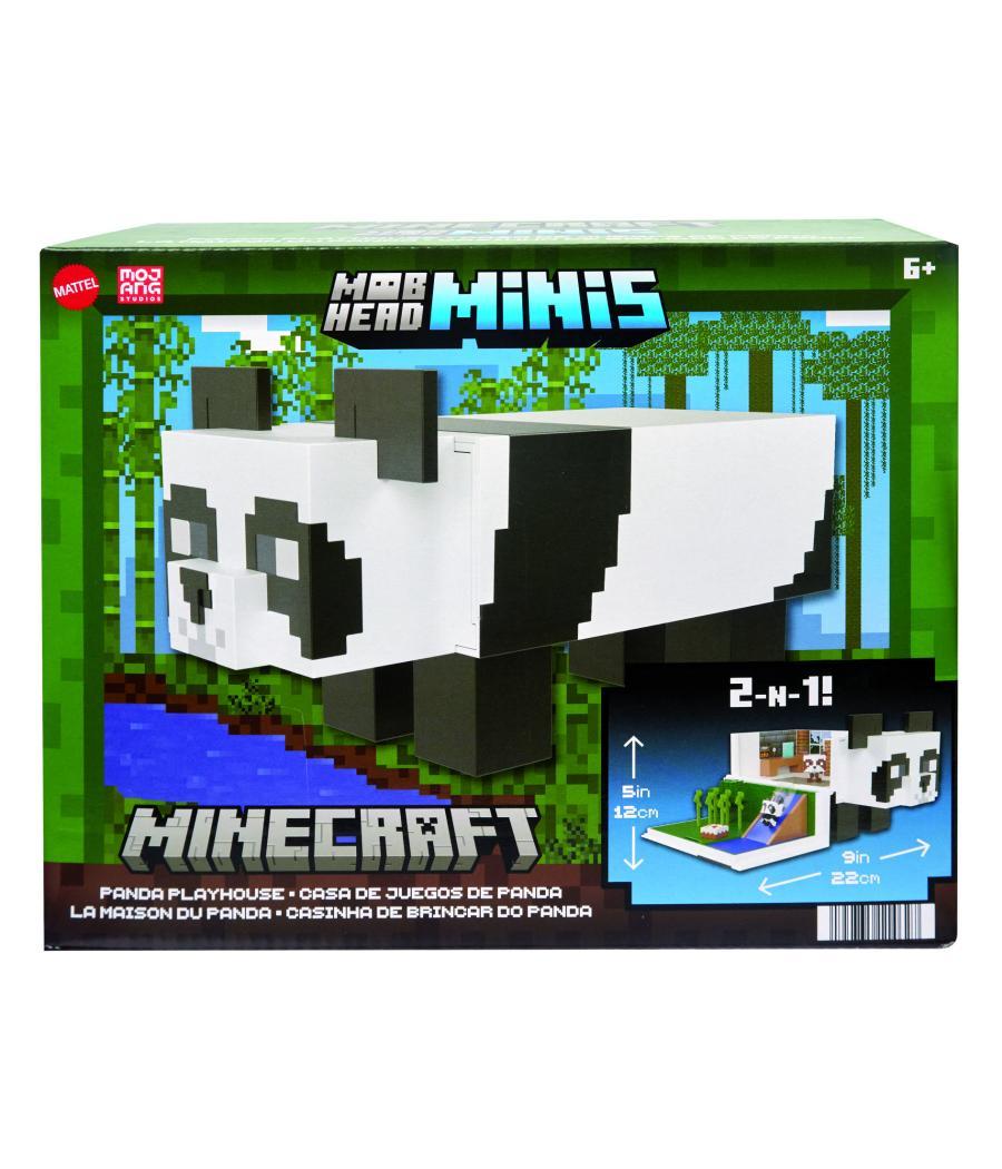 Figura mattel minecraft mob head mini panda casa de juegos