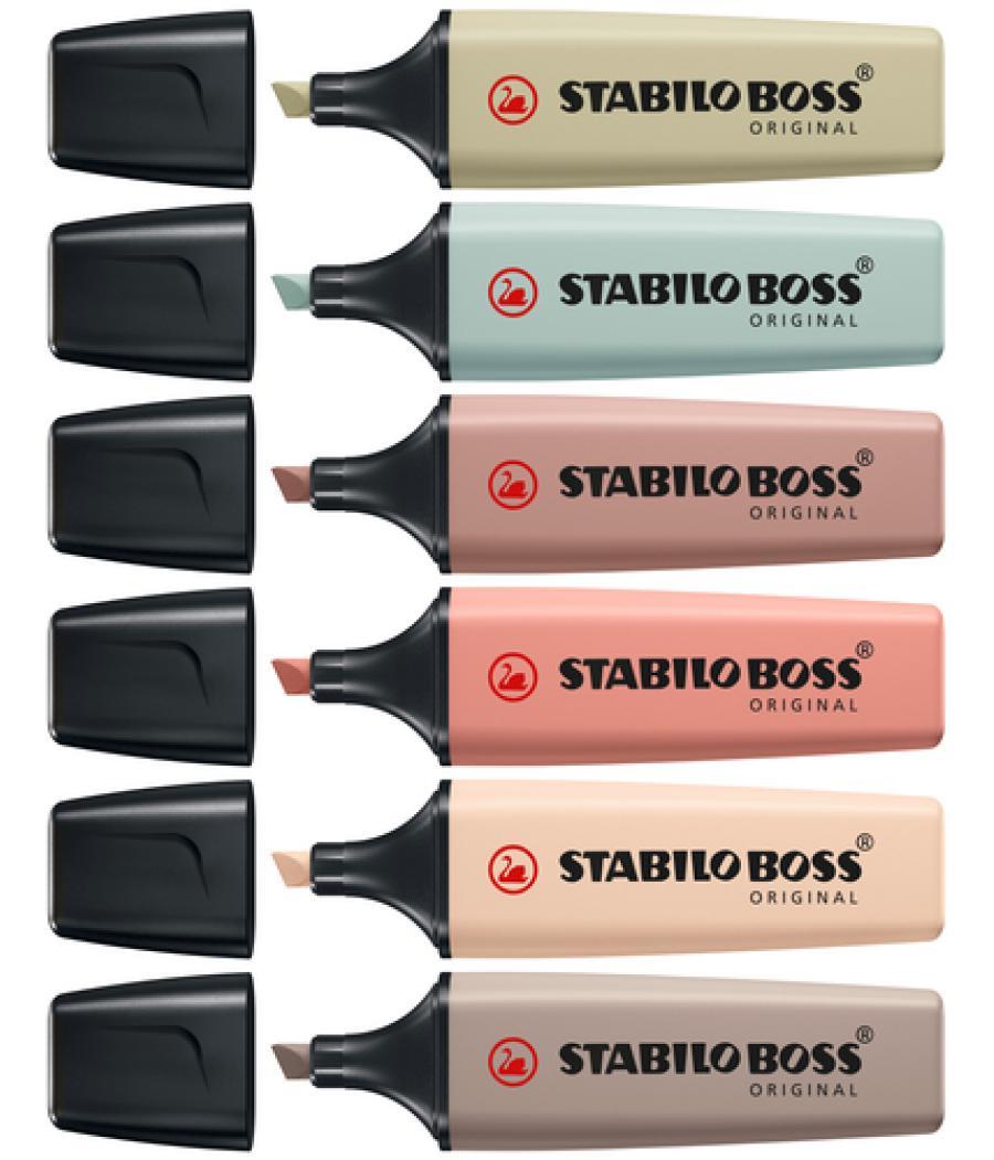 Rotulador stabilo boss pastel fluorescente 70 nature colors estuche de 6 unidades colores surtidos