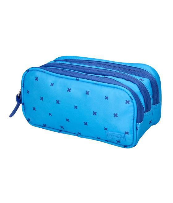 Bolso escolar portatodo liderpapel 2 compartimentos diseño 2 azul