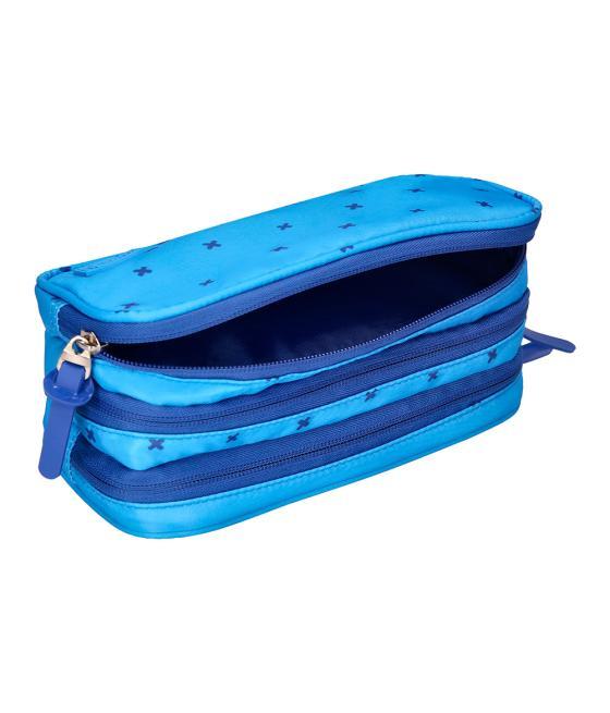 Bolso escolar portatodo liderpapel 2 compartimentos diseño 2 azul
