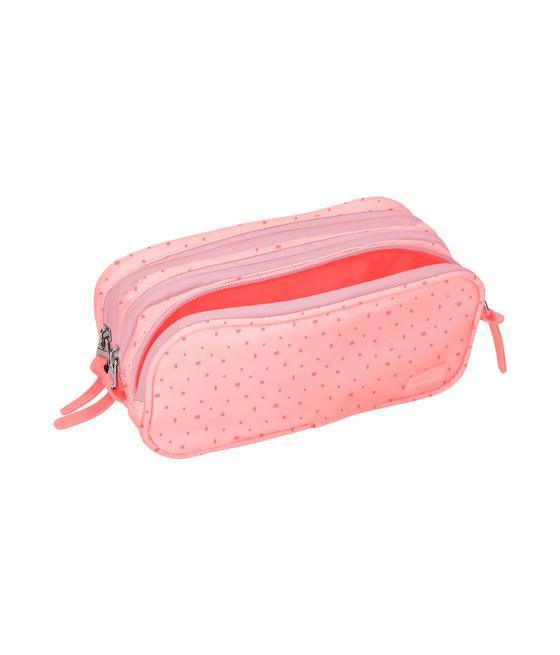 Bolso escolar portatodo liderpapel escolar 2 compartimentos diseño estrellas rosa