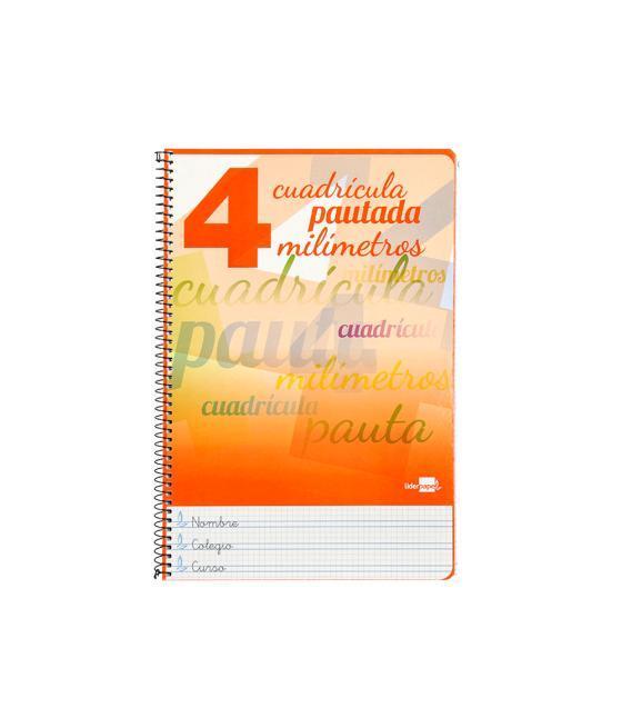 Cuaderno espiral liderpapel folio pautaguia tapa dura 80h 75 gr cuadro pautado 4mmcon margen colores surtidos