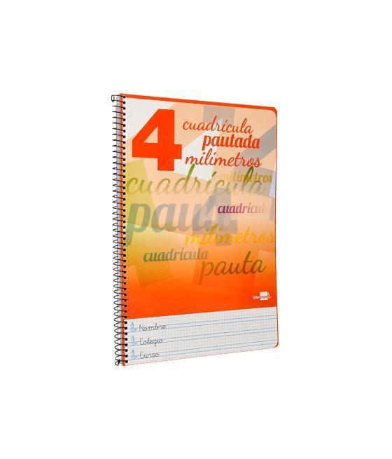 Cuaderno espiral liderpapel folio pautaguia tapa dura 80h 75 gr cuadro pautado 4mmcon margen colores surtidos