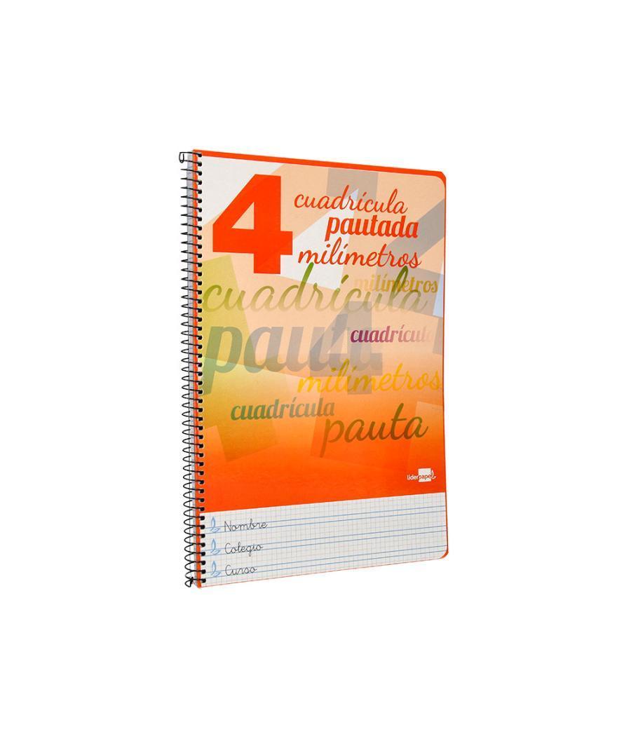 Cuaderno espiral liderpapel folio pautaguia tapa dura 80h 75 gr cuadro pautado 4mmcon margen colores surtidos