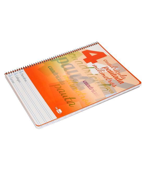 Cuaderno espiral liderpapel folio pautaguia tapa dura 80h 75 gr cuadro pautado 4mmcon margen colores surtidos