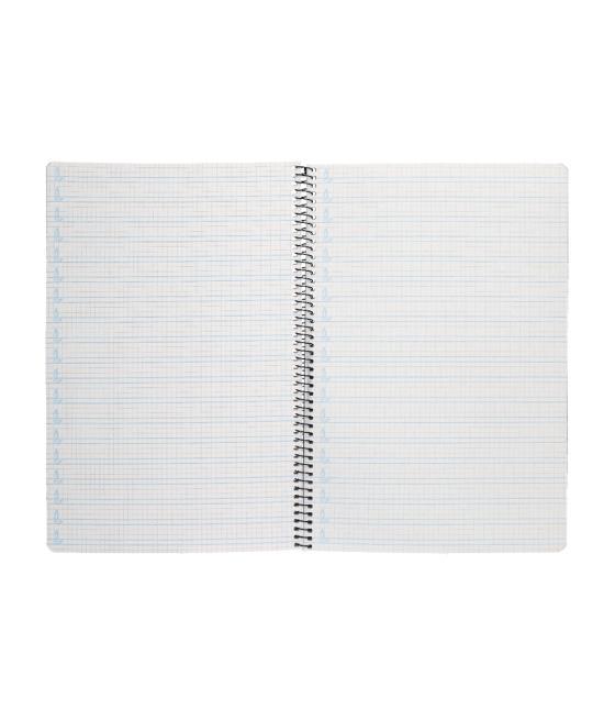 Cuaderno espiral liderpapel folio pautaguia tapa dura 80h 75 gr cuadro pautado 4mmcon margen colores surtidos