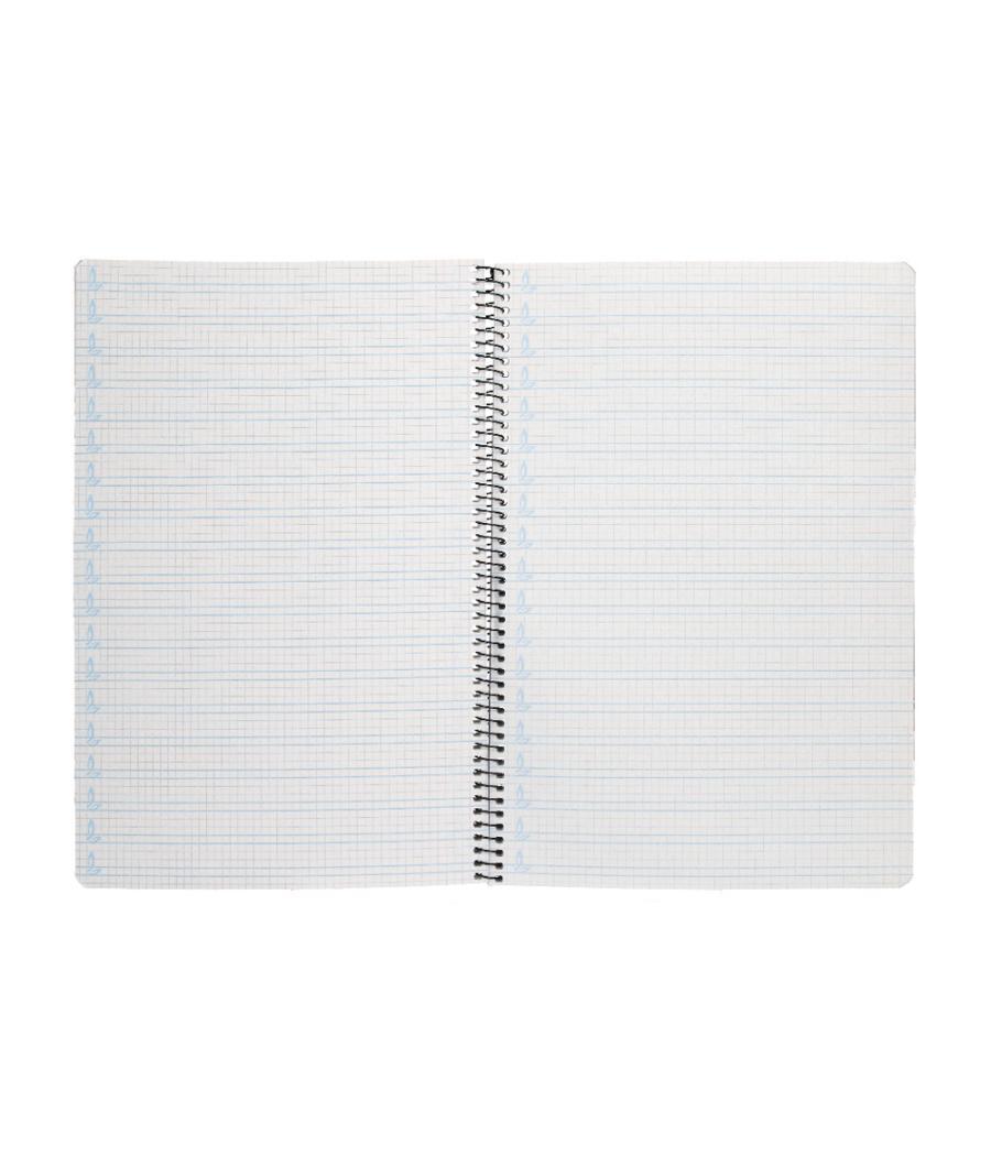 Cuaderno espiral liderpapel folio pautaguia tapa dura 80h 75 gr cuadro pautado 4mmcon margen colores surtidos