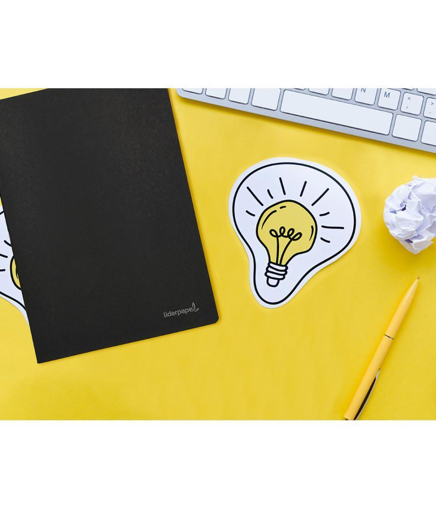 Libreta liderpapel tapa negra a5 80 hojas 60g/m2 liso con doble margen