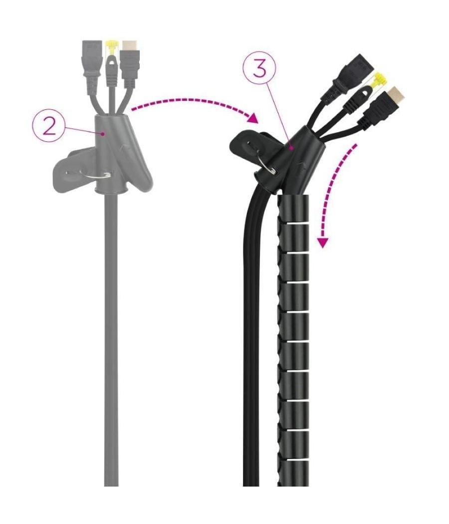 Organizador de cables en espiral nanocable 10.36.0002-bk/ 2m