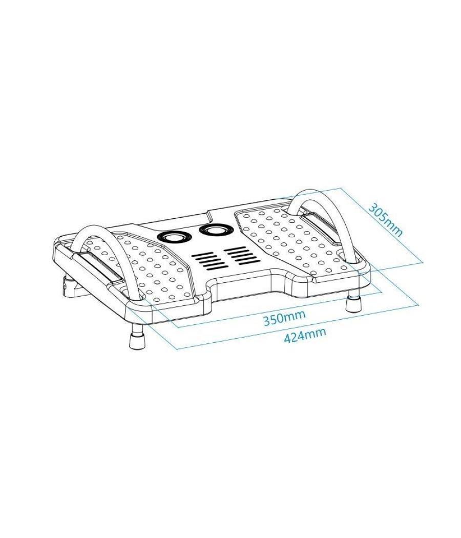 Reposapiés ajustable/ inclinable tooq tqfr0601-g/ 424 x 305 x 145 mm