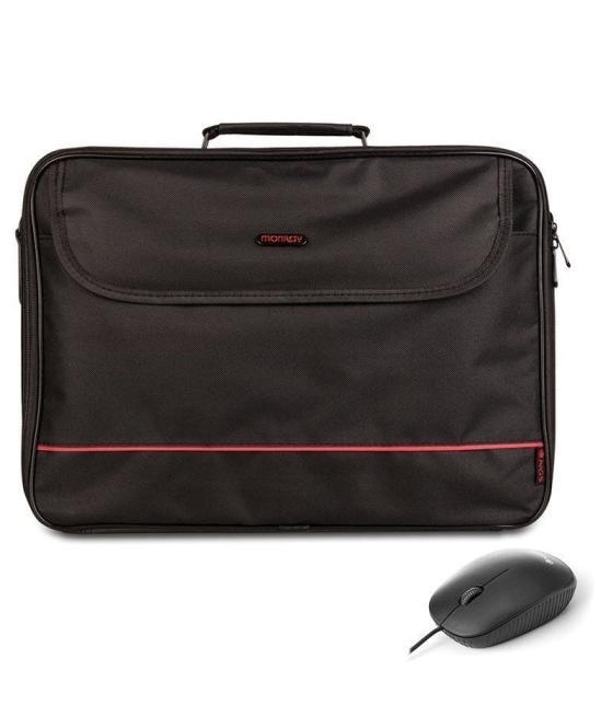 Maletín + ratón monray bureau kit para portátiles hasta 16'/ negro