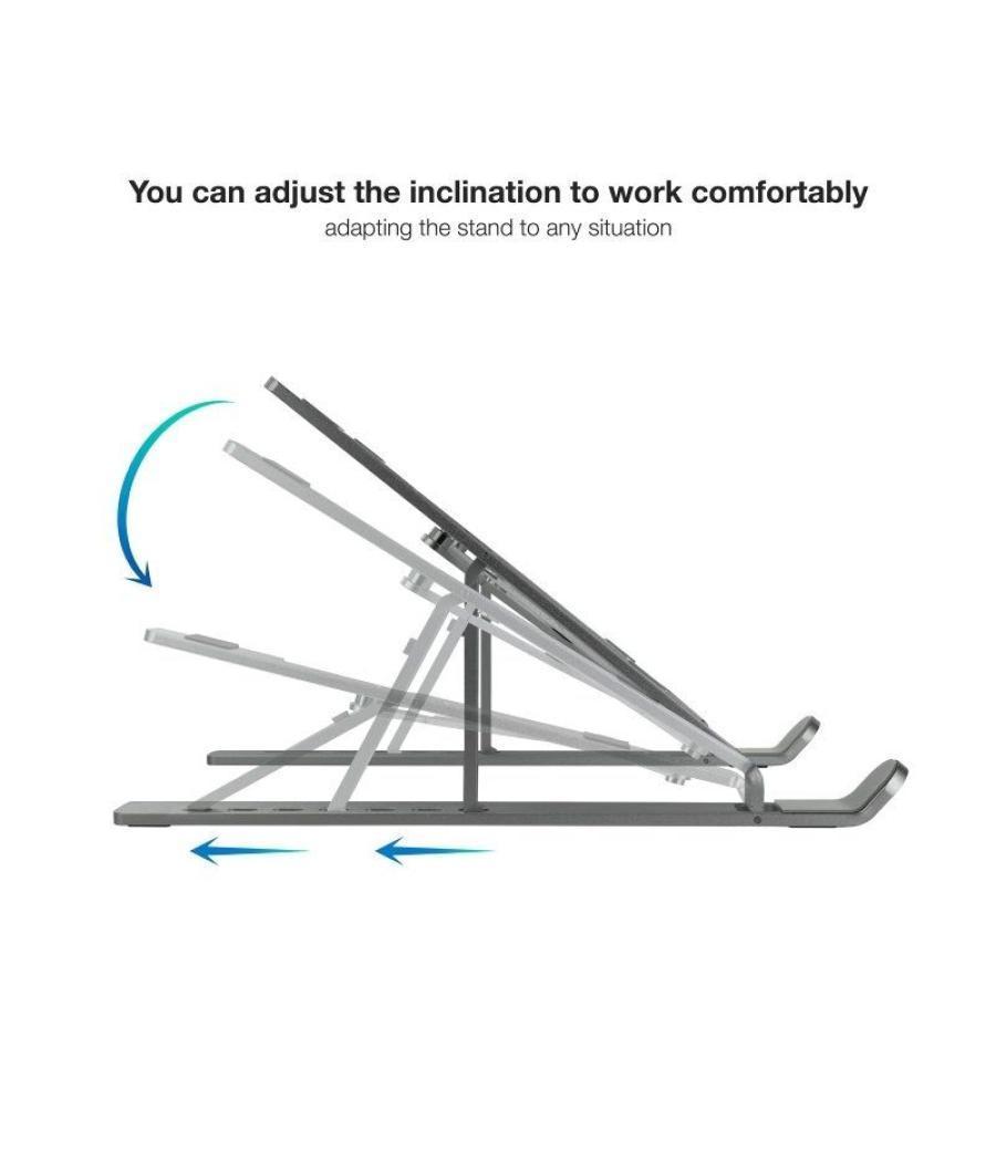 Soporte tooq tqlrs0033-al-g para portátiles hasta 15'