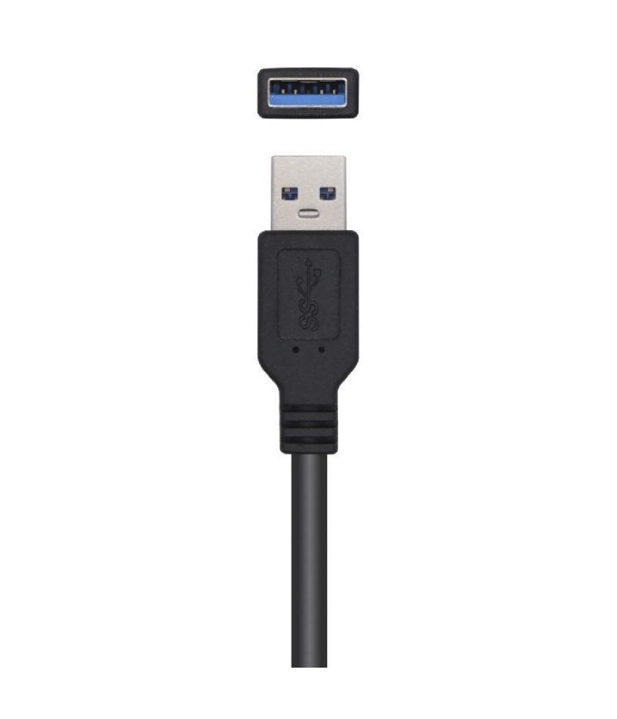 Cable alargador usb 3.0 con amplificador aisens a105-0525/ usb macho - usb hembra/ hasta 9w/ 625mbps/ 5m/ negro