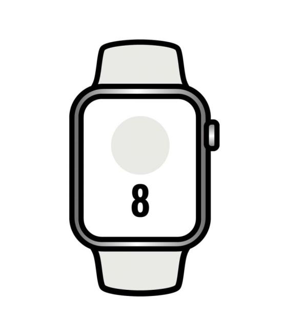 Apple watch series 8/ gps/ cellular/ 41mm/ caja de acero inoxidable plata/ correa deportiva blanca
