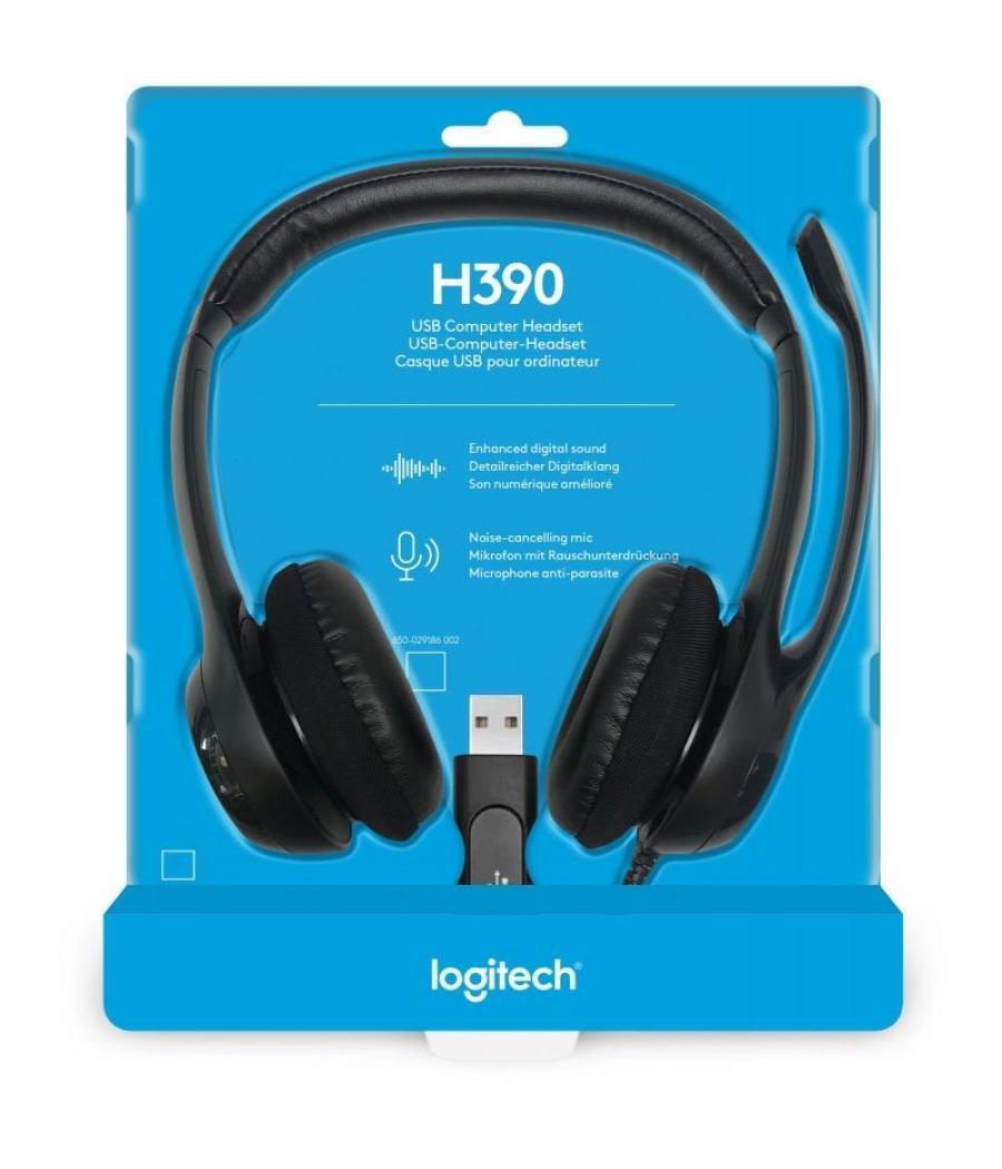 Auriculares logitech h390/ con micrófono/ usb/ negros