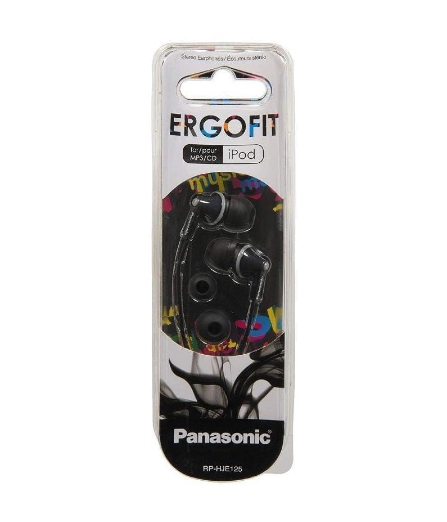 Auriculares intrauditivos panasonic rp-hje125/ jack 3.5/ negros