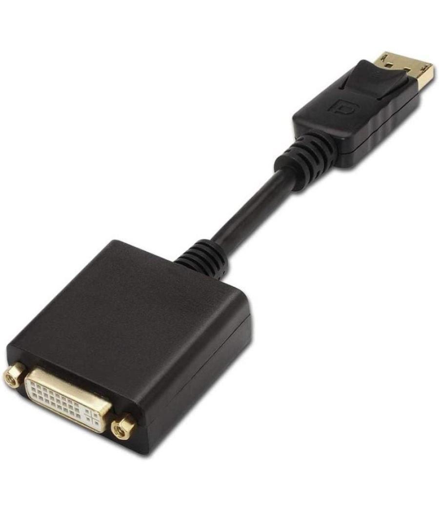 Cable conversor aisens a125-0133/ displayport macho - dvi hembra/ 15cm/ negro
