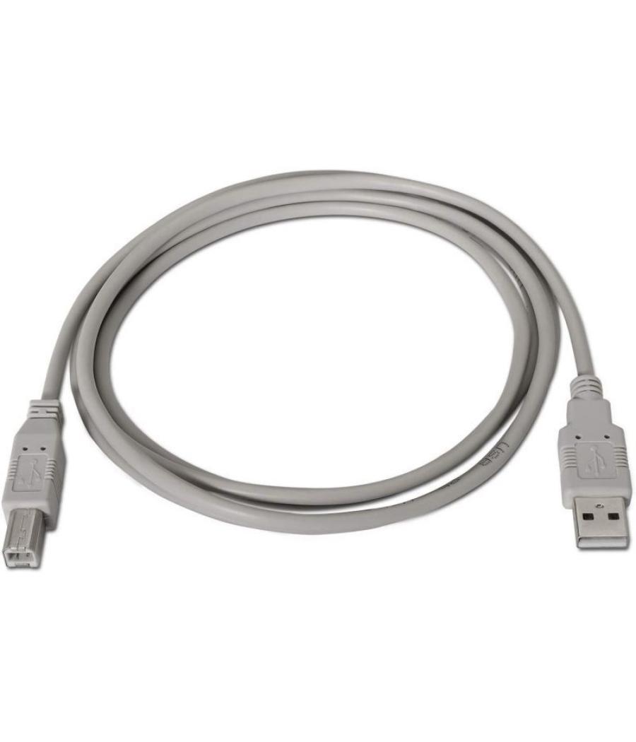 Cable usb 2.0 impresora aisens a101-0003/ usb tipo-b macho - usb macho/ hasta 2.5w/ 60mbps/ 3m/ beige