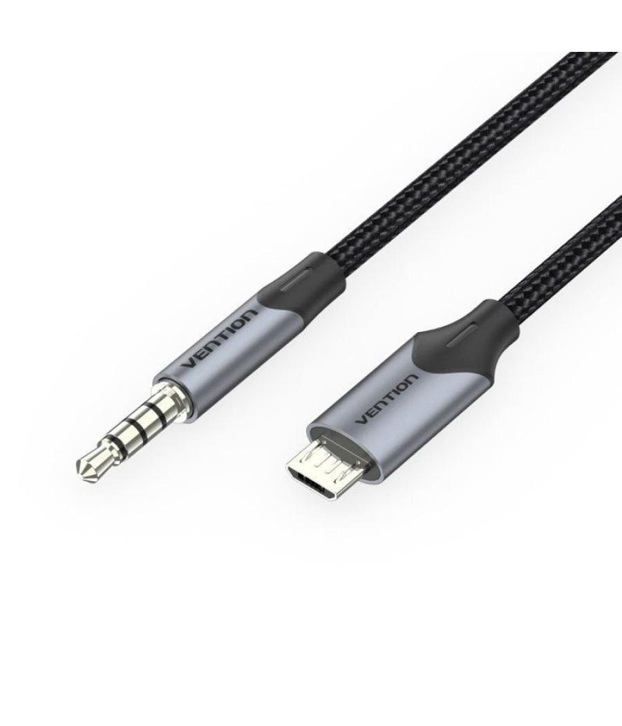 Cable audio vention bdgbg/ microusb macho - jack 3.5 macho/ 1.5m/ negro